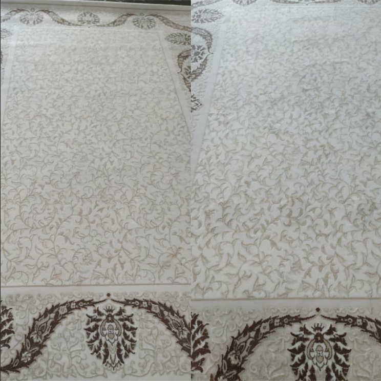 tapis blanc nettoyé avant après